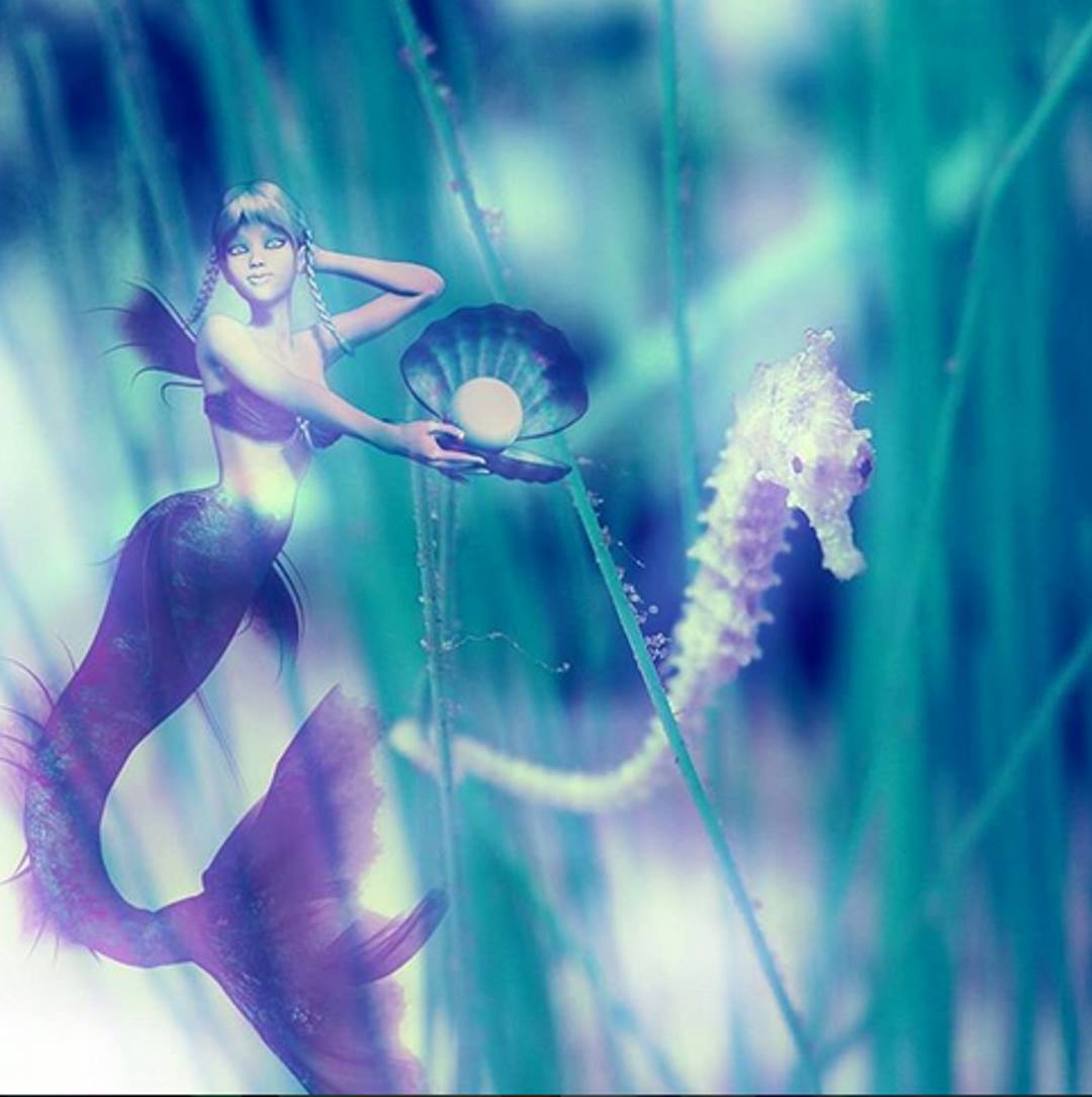 Mermaid and seahorse