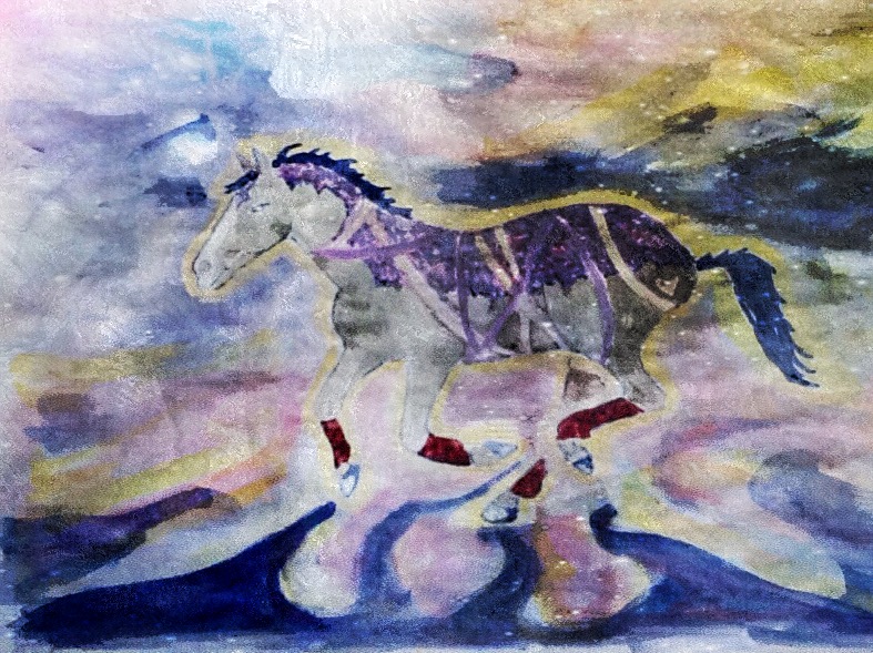 casting shadows - galloping galaxy fantasy horse 